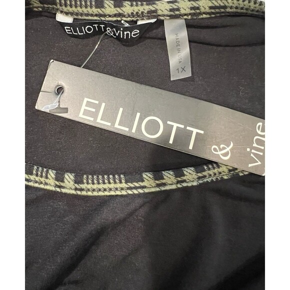 Elliott & Vine  Size 1X Black Rayon Long Sleeve Tunic Lounge Wear NWT - Picture 5 of 6